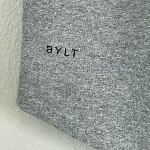 Bylt Mens Drop Cut Short Sleeve Lux T Shirt XL Gray Cotton Stretch Crew Neck Top - Picture 5 of 7